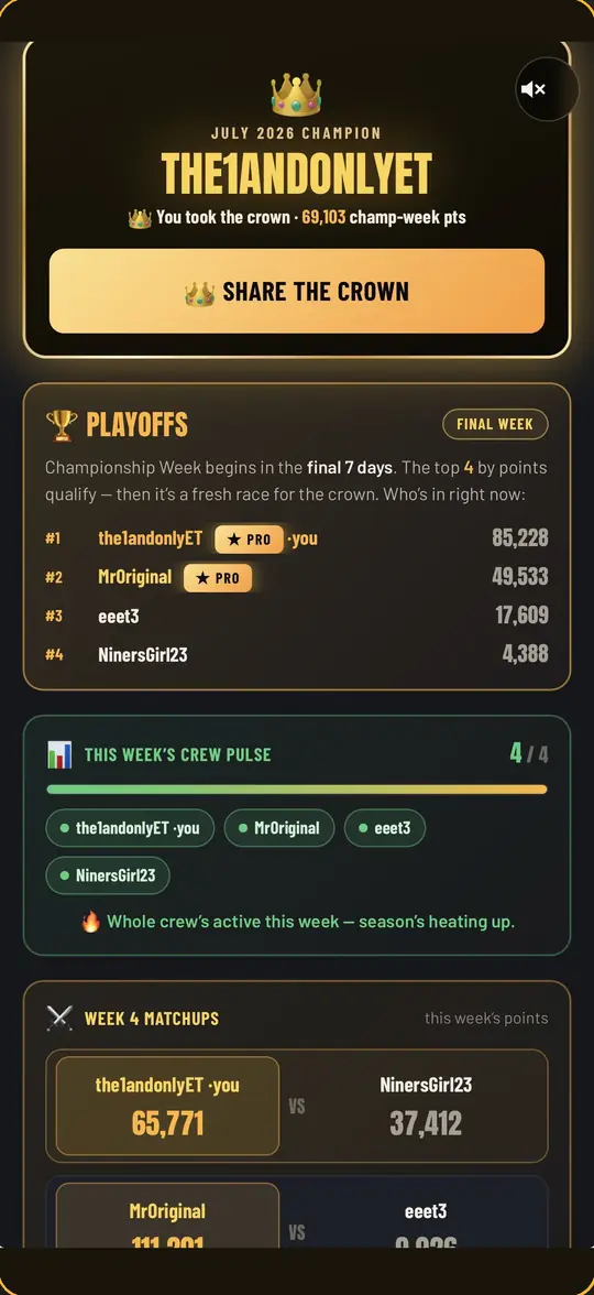 Run your crew’s league